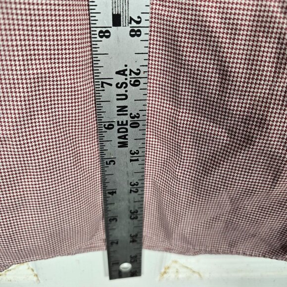 L.L. Bean Button‎ Down Dress Shirt XL Men's Maroon White Long Sleeve - Picture 6 of 8